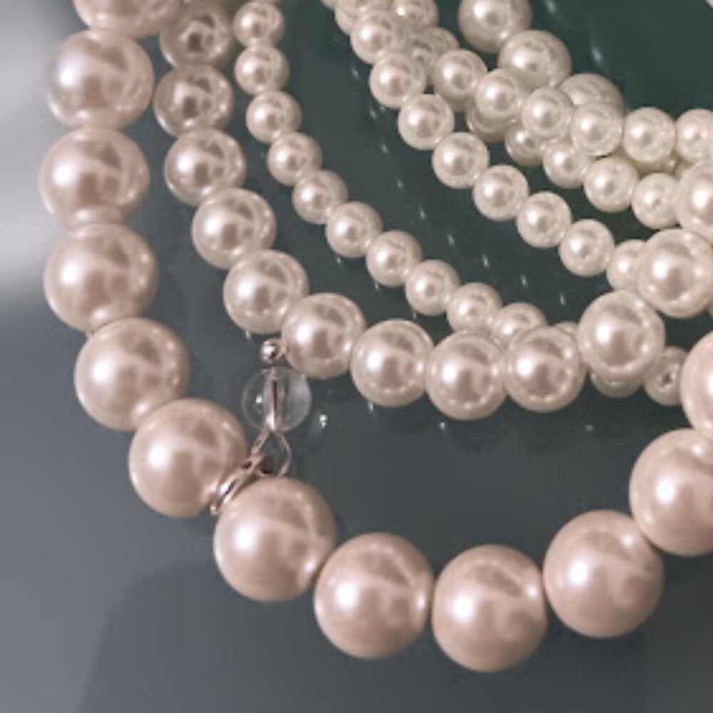 NAPIER 7pc SET Romantic Ivory Pearl Stretch Bracelets**NEW! - Picture 3 of 5